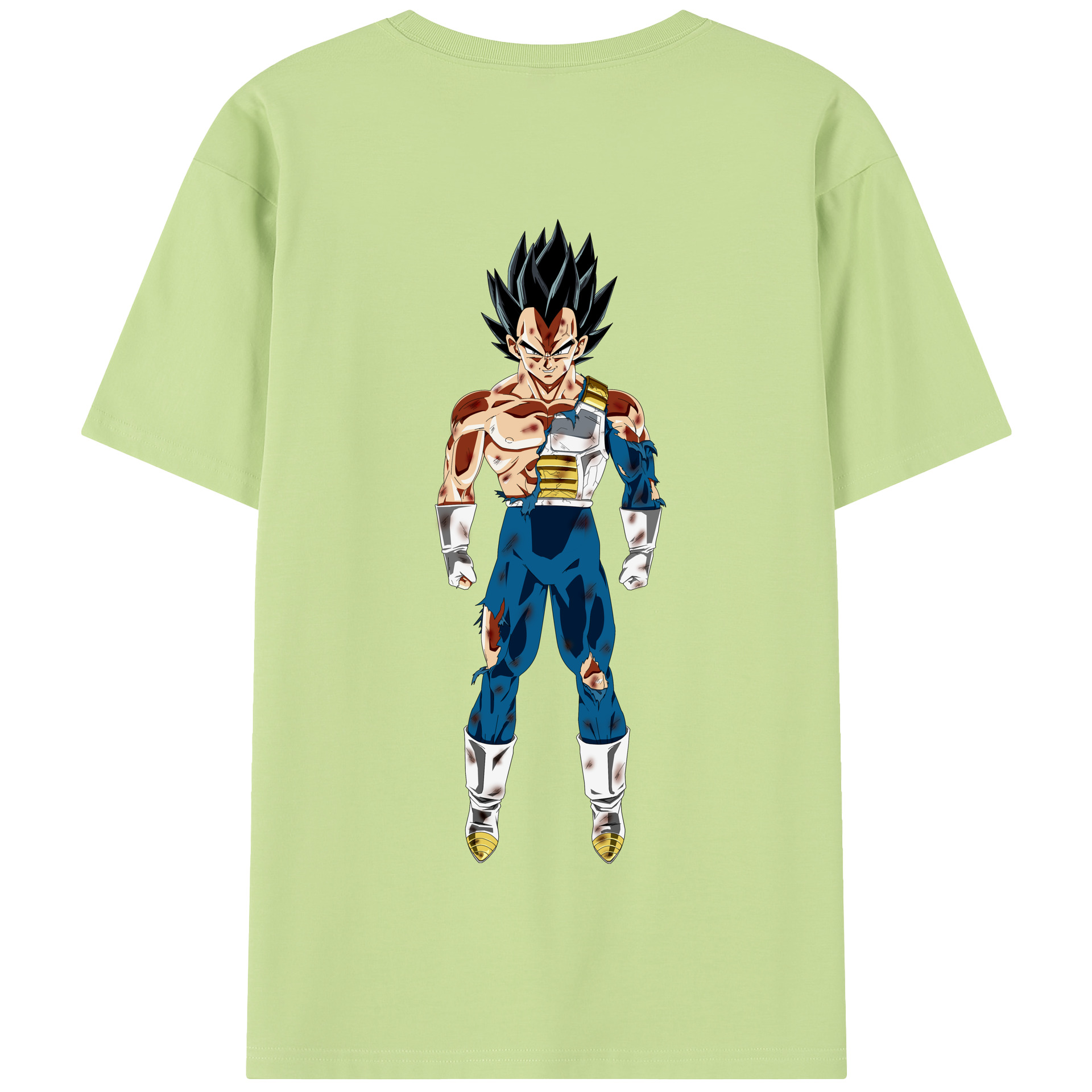 （画像用） ドラゴンボール ベジータ四世（Bejīta Yonsei）DRAGON BALL Vegeta IV 綿100％半袖Tシャツ（背面プリント）